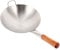VINTORKY Sartén Wok Inoxidable Mango de Madera Wok Inoxidable Antiadherente 1 Pieza para Cocinas de Inducción y Gas Utensilio de Cocina Práctico