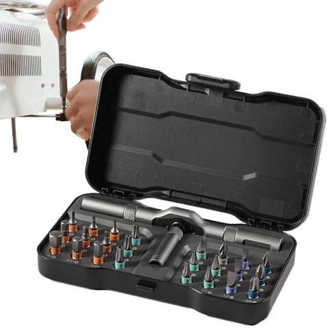 Multi-Function 24 in 1 Magnetic Screwdriver Set, 27 * 9.70 * 2.80cm High Hardness Ratchet Screwdriver Set Magnetic, Save 80% Force, Fast Magnetic Adsorption, for Computer, Furniture