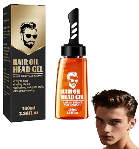 Haarstyling-Gel für Männer,Haarwachs Männer,Friseur Gel, 2-in-1-Haarwachsgel mit Kamm-Haarstyling-Gel zum Modellieren der Haare und Natürliches Stylen der Haare, Langanhaltendes (100ml, 1)