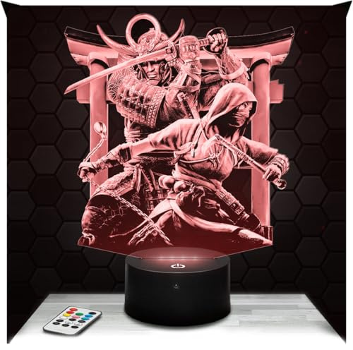 Lampephoto.fr - Lampe Assassin's C. Shadows 3D Touch Nachtlicht Videospiele | Made in France, Sockel wählbar, dimmbar, Batterie/USB, HD-Lasergravur, Geschenk für Gamer & Geeks
