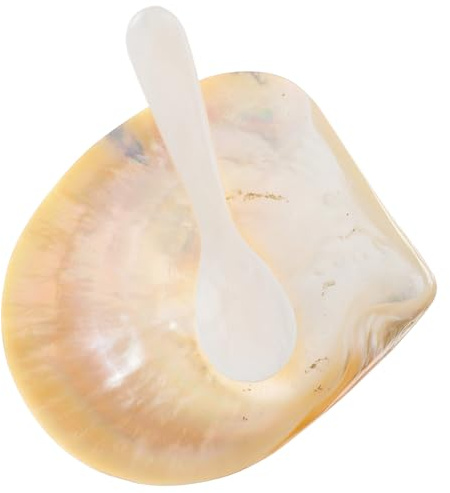 Veemoon Creative Shell Handicraft Caviar Holder Large Opening and Storage Dish – Appearance Rounded Natural Shell Serving Dish for Caviar Eating and Photo Props