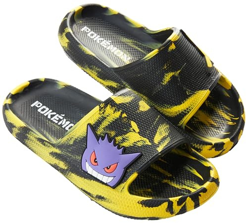 Get Trend Pokemon Ciabatte da Spiaggia per Ragazzi, Pikachu Gengar Snorlax Antiscivolo Pantofole da Bagno Bambini, Scarpe da Piscina Interno Esterno Estive 29-38