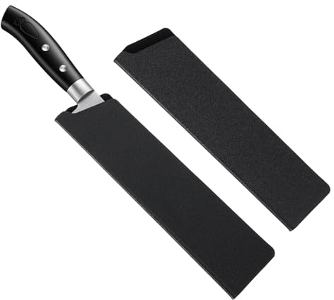 RAHHLIZS 2PCS Knife Sheath 8.66×2.17in Knife Guard Chef Knives Cover Sleeves Universal Knives Edge Guard for Home Kitchen (Black)