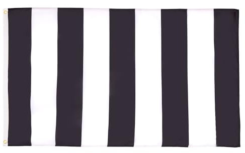 AZ FLAG Bandiera STRISCIE Nere E Bianche 90x60cm - Bandiera A Striscia Nera E Bianca 60 x 90 cm