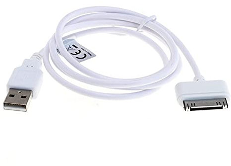 subtel® Câble vers USB A 2.0 pour Tablette Apple iPad 1 Gen. - A1219 / A1337 / iPad 2 Gen. - A1395 / A1396 / A1397 / iPad 3 Gen. Charge et Transfert données Data Blanc