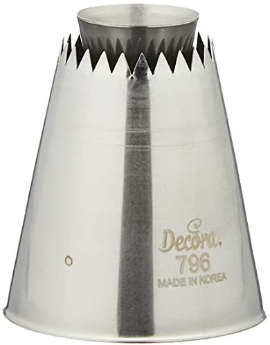 Decora, 0263445 Cornet étoilé blisteré Sultane Ouvert, Cornet en Acier sans Soudure, À Utiliser sans Adaptateur, Conditionné Individuellement sous Blister, Silver
