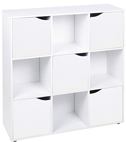 URBNLIVING Wooden Cube Bookcase Shelving Display Shelves Storage Units Wood Shelf Door - Pick your Colour & Size