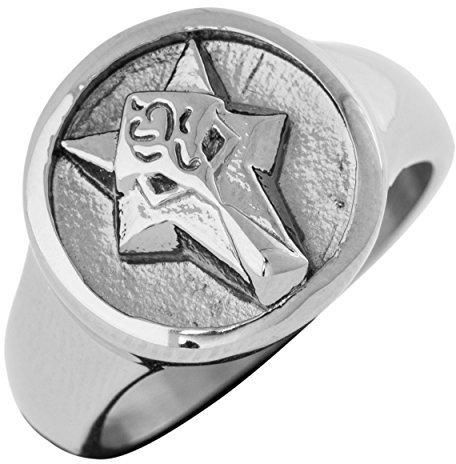 Akitsune Ferus Ring | Fuchs Design-Ring Frauen Herren Siegelring Edelstahl - Silber - US 9
