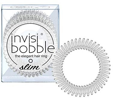 invisibobble Slim Haargummi Crystal Clear I 3x Dünne Haargummis durchsichtig für Mädchen & Damen I eleganter Look & starker Halt I designed im Herzen Münchens