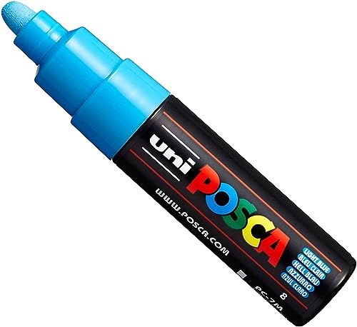 Uni posca PC-7M Paint Marker - Wide Tip 4.5-5.5mm - 15 Colours Light Blue