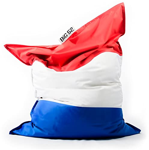 LIVEDECO - Pouf Géant XL Imprimé, Déhoussable, Intérieur, Salon, Chambre, Drapeau Français BiG52