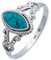 mantraroma Ring 925 Silber Damen Türkis Edelstein türkis ausgefallen verspielt
