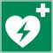 Holthaus Medical Rettungszeichen Defibrillator Schild Hinweis Tafel, nachleuchtend, 20x20cm