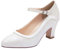 Elegantpark HC1928 Donna Punta Chiusa Tacco Alto Tacchi Scarpe Corte Cinturino alla Caviglia Pizzo Raso Scarpe da Sposa da Sposa Avorio EU 38