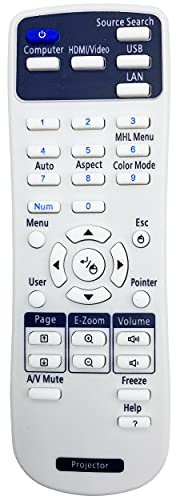 Leankle Remote Controller 1547200 for Epson Projectors EB-1840W, EB-1850W, EB-1860, EB-1870, EB-1880, EB-420, EB-425W, EB-430, EB-435W, EB-470, EB-475W, EB-475Wi, EB-480, EB-480e, EB-480i, EB-485W