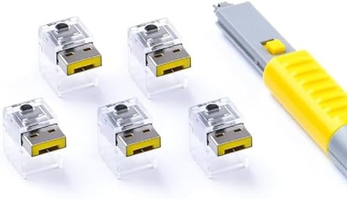 SmartKeeper ESSENTIAL / 5 x LAN Cable Locks mit 1 x Lock Key Basic/Gelb