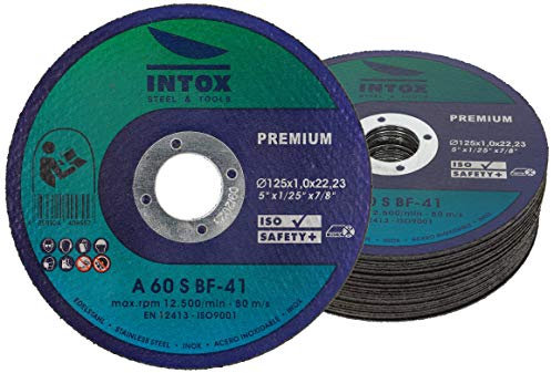 Dischi da taglio INTOX 125mm x 1,0mm 25 pezzi Disco flessibile Inox per acciaio metallico e acciaio inossidabile ...