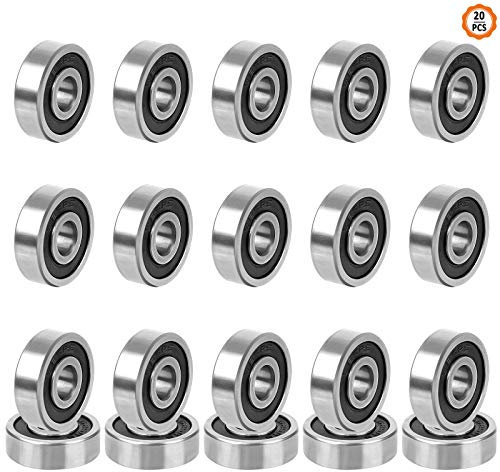 Kugellager, 20 Stück, Rillenkugellager, 625rs, 16 x 5 x 5 mm, Kugellager aus Karbonstahl, doppelte Gummidichtung