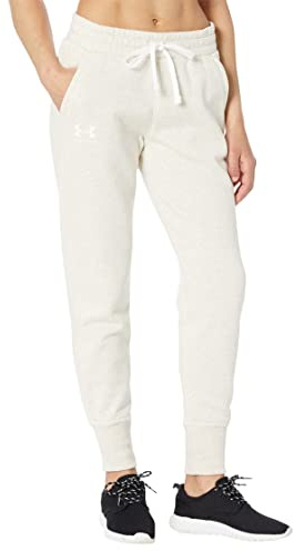 Under Armour Rival Fleece Joggers 1356416-783, Womens Trousers, beige, L EU