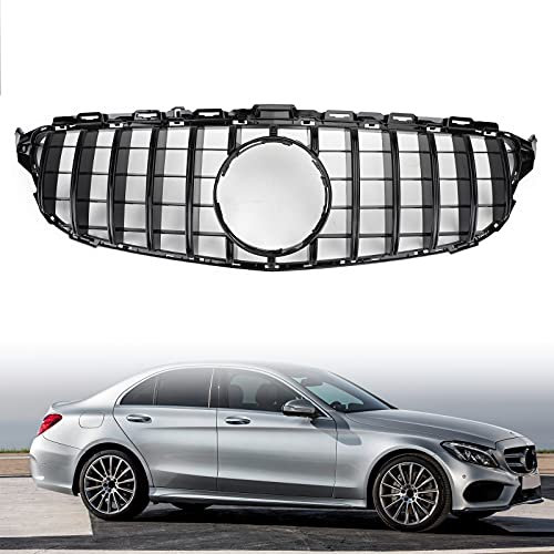 Artudatech Auto Kühlergrill Gtr Style Front Stoßstange Grill Kühlergrill Passend für Mer-ce-des W205 C250 C300 C43 2015-2018