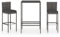 vidaXL Gartenbar Set 3-TLG. mit Kissen Theke Bar Tresen Gartentheke Bartisch Barhocker Stehtisch Barstuhl Gartenmöbel Poly Rattan Grau
