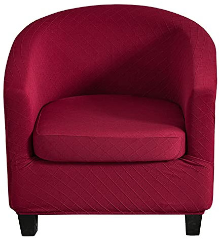 CHNSHOME Sesselbezüge 2 Stück Stretch Sesselhusse Sesselbezug Clubstuhlbezüge 1 Sitzer Tullsta Barstuhlbezug cocktailsessel Sesselbezug Weinrot