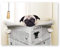 Mops Hund auf Toilette und Lesen Zeitschrift mit einer Pause Lustige Leinwand Poster Kunstdrucke Badezimmer Toilette Wand Gemälde Dekor Leinwand Bild Rahmenlos 40×50cm