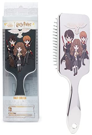 Harry Potter Haarbürste, Hogwarts Kamm, Haarschmuck für Mädchen, Entwirrungskamm, Anti-Pull-Bürste, Geschenk für Frauen, Mädchen und Teenager (Grau)