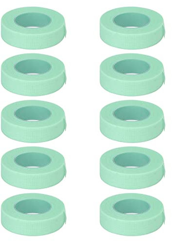 10 Rollen Wimpern Tape, Grün atmungsaktives klebeband Wimpernverlängerung Band Wimpern Isolations Tape für Wimpernverlängerungen, 0,5 Zoll x 10 Yards jede Rolle