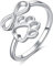 Pfotendruck Ringe Schmuck Geschenke Sterling Silber Infinity Liebe Welpe Hund Katze Pfoten Ringe Einstellbare Klauen Ringe Geschenke für Frauen Mädchen