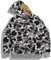 LIAOPUFUS Uomo 3D Stampato Shark Felpa con Cappuccio Hip Hop a Maniche Lunghe Zipper con Cerniera Mimetica Moda Street Wear(S,Grigio e bianco)