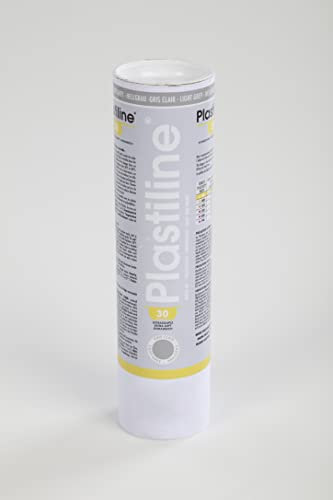 Jacques Herbin 1630T - Modelliermasse Plastiline, 1kg, Härtegrad 30, ideal zum Modellieren, 100 Prozent wiederverwendbar, Hellgrau