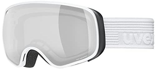uvex scribble FM - stylische, verspiegelte Skibrille mit extra weitem Sichtfeld und Anti-Fog-Beschichtung für Kinder - white/silver-clear - one size