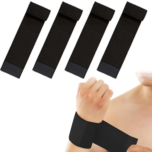 Fascia Elastica per Polso, Supporto Fasciatura, 4 Pezzi Fascie Ginocchia, Fascia elastica per il polso, Fascia Elastica Bendaggio, per Uomini e Donne per Allenamenti Bowling Tennis Sport