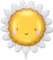 XXL Ballon Sonne Geburtstag Folienballon süße Sonne Luftballon Gänseblümchen Geschenk Kinder Kindergeburtstag Sommerfest Babyparty, mit Trinkhalm