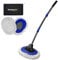 YeewayVeh Car Wash Brush with Long Handle, Car Wash Mop with 2 Replaceable Microfiber Brush Head, Soft Cleaning Brush with 15° Curved Extension Pole Car Wash Kit for RV Truck Camper, Blue