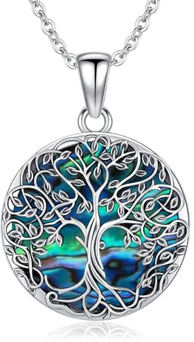 Odinstone Collana con ciondolo a forma di albero della vita in argento Sterling 925, gioiello personalizzato in argento per donne, regalo speciale per mamma/fidanzata/moglie (C-albero della vita)