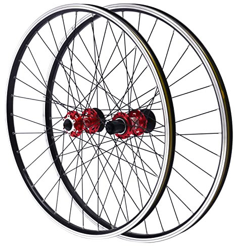 Laufradsatz, 29 Zoll Mountainbike Laufradsatz, Aluminiumlegierung Fahrrad-Laufradsatz, für Öffnungsgetriebe - Hinterrad(135mm) und Vorderrad(100mm) Laufrad Fahrrad, Nabenfarbe Rot