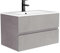 UEV Waschtisch mit Unterschrank, Waschbeckenunterschrank 75cm hängend, mit 2 Schubladen, Soft-Close-System, Waschplatz, Aufsatzwaschbecken, Badmöbel für Gäste WC, dunkel grau