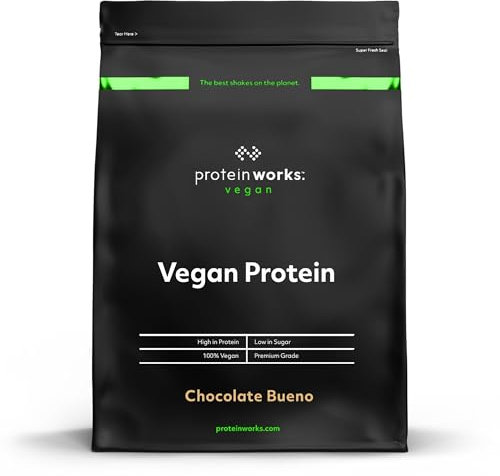 Protein Works - Vegan Protein Powder, Chocolate Bueno, 33 Servings, 100% Plant Based & Natural, Premium Multi-Protein Blend, Low Fat Shake, Low Calorie Shake, 1kg