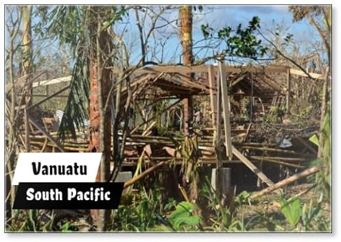 Aftermath of Cyclone Pam. Pam Struck The Islands of Vanuatu (South Pacific) on March and Destroyed Fast 90 Percent of The Houses. Shot Shortly After The Disaster., Kühlschrankmagnet