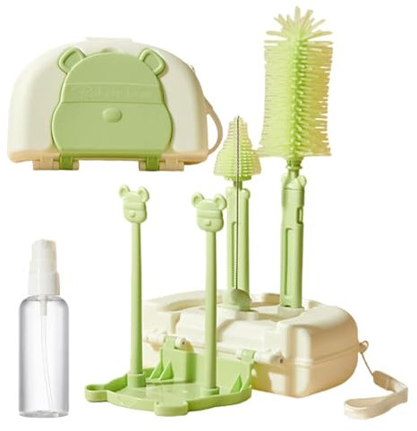 Yianyal Toddler Cup Bottle Brush | 6-in-1 Bottle And Nipple Brush Set,Bottle Lid Detail Brush, Portable Breast Pump Bottle Brush Compact Set For Children Cup