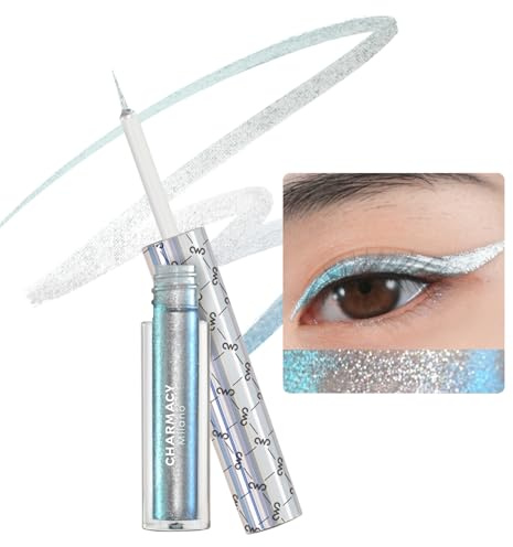 CHARMACY Chameleon Liquid Glitter Eyeliner, hochpigmentiert, metallisch intensiv mehrfarbiger, wasserfester Eyeliner, ultrafeine Spitze, langlebig, wischfest (#304)