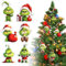 6 Stück Grinch Weihnachtsdekorationen mit elastischer Kordel Grinch Weihnachtsbaumschmuck Weihnachtsbaum Anhänger mit Schlüsselanhänger Grinch Hängende Ornament für Zuhause, Urlaub, Party