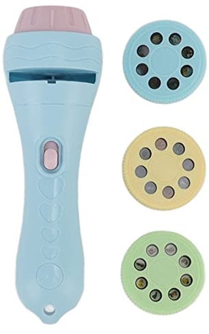 HappyFit Torch Projector Mini Cartoon Cute Educational Projection Flashlight Early Education Toys for Children (Blue)