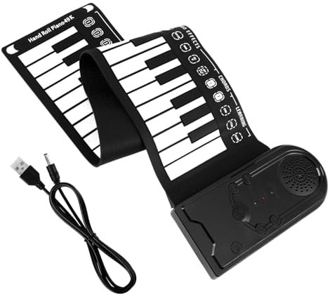 OFFSCH Hand Rolled Electronic Piano 49 Keys Portable Piano Keyboard for Boys and Girls Beginners 6 Demo Songs and Recording Feature