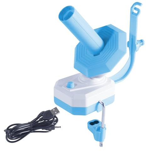 LetCart elektrische Garnwickler, Garnkugelspuler Garnwickler Zum Häkeln Garnspinner Yarn Wool Windering Machine (Blue) für Haushalt und industrielle Nähmaschinen (Blau, 22,6 cm)