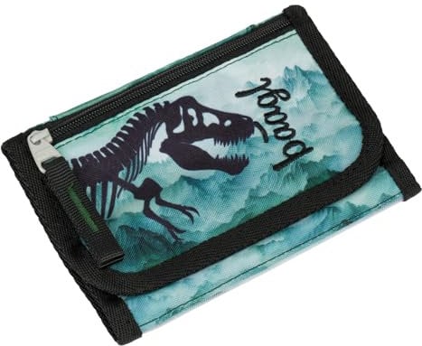 Baagl Pochette tour de cou pour enfant - Portefeuille pour garçon - Porte-monnaie, mini porte-monnaie, monnaie, Dinosaure