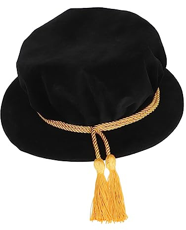 BESPORTBLE Doctoral Graduation Ceremony Tam Hat Lightweight Durable Graduation Prop for Adults Comfortable Wear Design Fits All Black