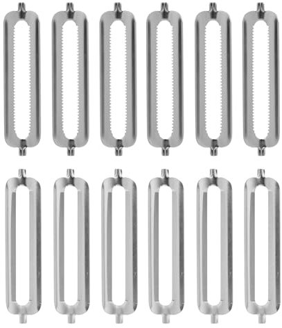Pack of 12 Peeler Tupper, Replacement Blades for Peeler, Peeler Replacement Blade, Suitable for Vegetable Peeler, Potato Peeler, Orange Peeler, Multifunctional Peeler, Turbo Peeler, 6 Smooth, 6